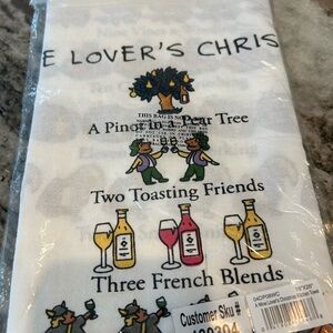 Festive Wine lovers Christmas Kitchen Towel BNWT